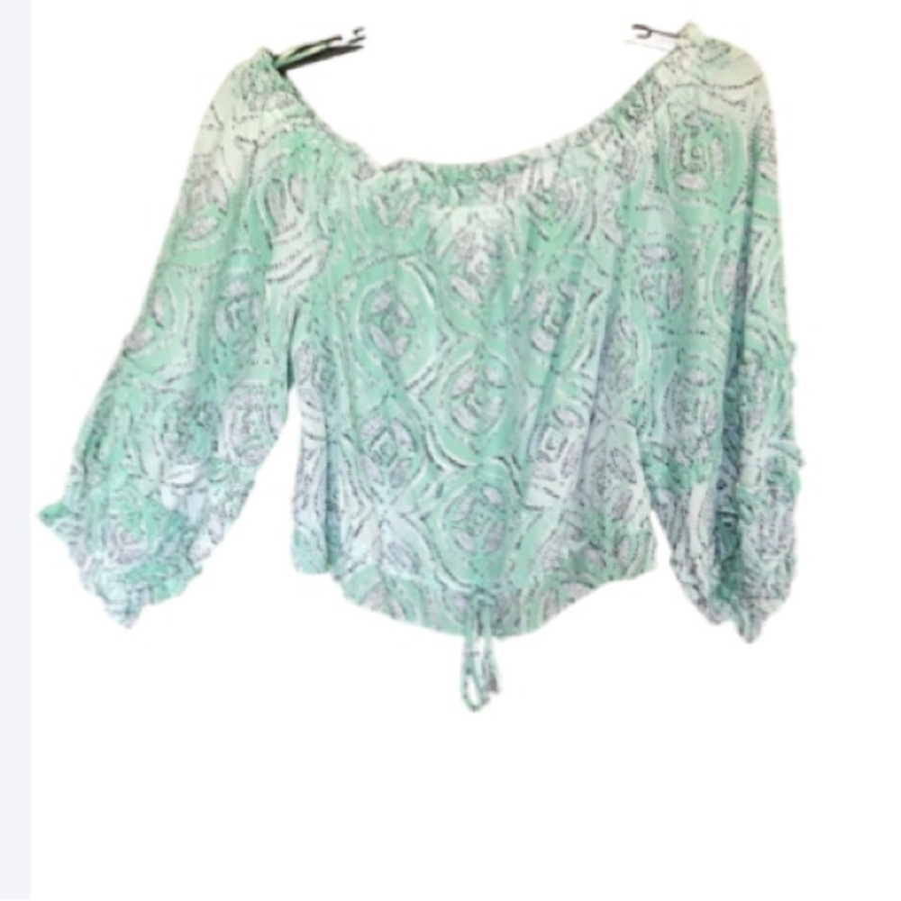 LC Lauren Conrad peasant boho vibe top casual printed cottagecore XXL